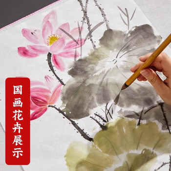 六品堂宣纸8k绘画生白色书法生宣国画工笔画美术学生专用纸练习生宣空白60张小学生幼儿园美术生专用