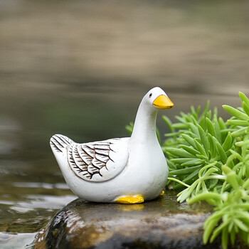 璨匠 创意花园卡通鸭子装饰品庭院假山鱼池花盆造景观工艺品仿真动物