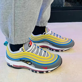 nike耐克airmax97男子子彈頭氣墊跑步鞋dh1085灰黃色dh475900144