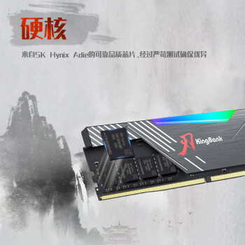 金百达（KINGBANK）32GB(16GBX2)套装 DDR5 6800 台式机内存条海力士A-die颗粒 黑刃RGB灯条 C34