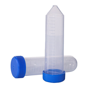 弋科仪（YIKEYI）塑料离心管透明带刻度实验室一次性螺口圆底试管10毫升50个