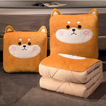 秋田犬 抱枕:40x40cm 被子:105x150cm