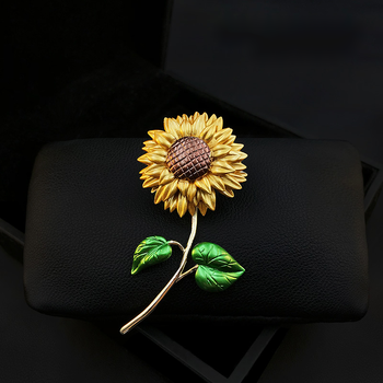 精致向日葵胸针女士大气胸花太阳花朵别针优雅配饰 主图色