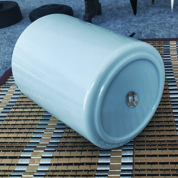 芬尚 文房书画用品 仿玉笔筒毛笔筒仿陶瓷塑料笔筒 学生书房办公学习用桌面摆件美观实用防摔12*10cm