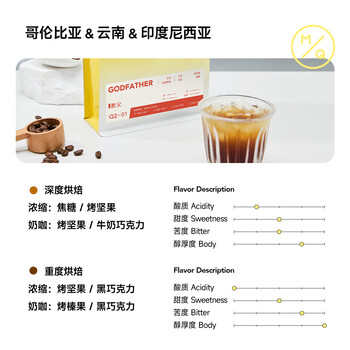 明谦热门商品咖啡豆教父200g*1袋意式拼配黑咖啡美式拿铁中深度烘焙