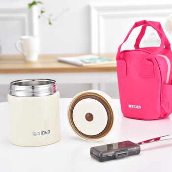虎牌（TIGER）焖烧杯大容量真空不锈钢焖烧保温便当盒MCH-A50C-CK米白色500ml