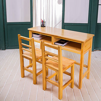 定制全实木双人课桌椅培训辅导班家用中小学校学习写字