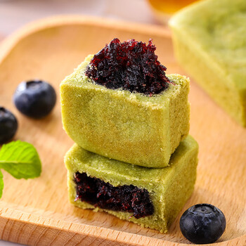 山药蓝莓酥纯素食网红小吃糕点心广式甜品夹心下午茶休闲早餐酥软