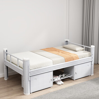 单人床钢制家用成人铁艺床员工宿舍铁架床学校学生寝室公寓架子床出租