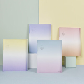 国誉(KOKUYO)A4文件夹淡彩曲奇·晴空·学生资料册收纳夹收纳册 初晴黄紫40袋内页 1个 WSG-CBV40YV