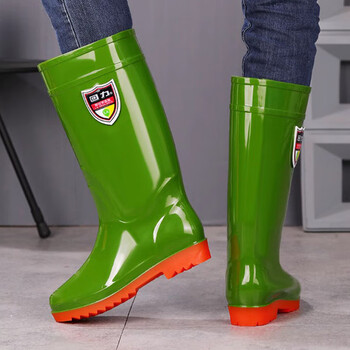 回力雨鞋男士高筒防水防滑胶鞋防化学品耐酸碱雨靴水鞋29-1 绿色 39 