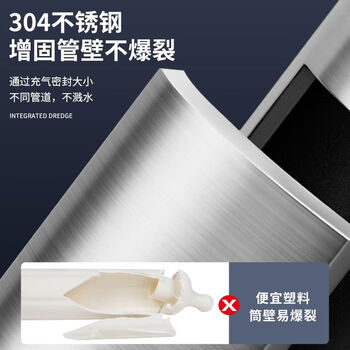 光多拉马桶疏通神器厕所管道一炮桶304不锈钢厨房疏通工具下水道疏通器
