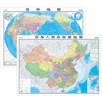 新版中國地圖世界地圖清晰版大尺寸地圖學生地理學習學生房教室學校