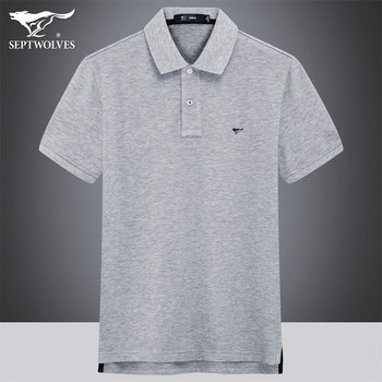 七匹狼【狼族生活】短袖t恤男夏季翻领小狼标纯棉户外透气商务休闲