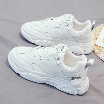 支持鸿星·尔克小白鞋女白色运动鞋百搭鞋秋季跑步鞋学生防滑老爹球鞋