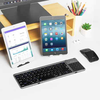 多彩（Delux）KF18超薄折叠键盘无线蓝牙双模键盘笔记本电脑手机ipad平板办公通用静音小巧便携带数字触控板功能