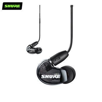 SHURE舒尔Aonic215 UNI动圈有线耳机 入耳式线控通话 强劲重低音 运动 HIFI 手机耳机苹果华为 黑色