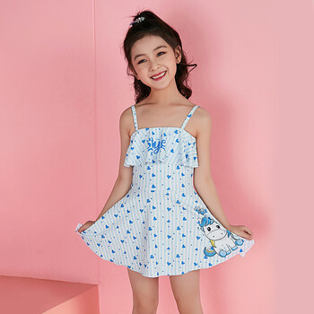 中大童公主裙 蓝色独角兽 带独立底裤 5xl(建议160-170cm)带可拆卸胸