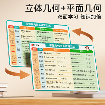 时光学【时光学】小学数学常用公式卡平面立体几何计算共2张1-6年级通用基础知识卡片