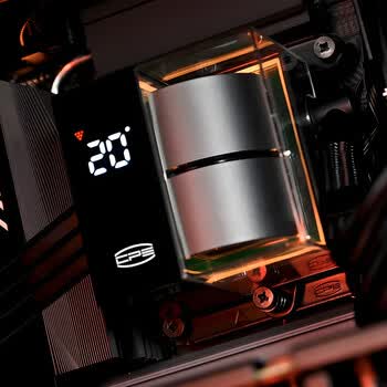 超频3（PCCOOLER）DS360黑色一体式CPU水冷散热器 温度显示/双腔水泵/CNC铝合金泵体外壳/ARGB冷头/支持1700/AM5
