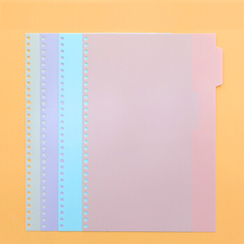 文谷（Wengu）A4分页纸30孔分类标签笔记本记事本隔页纸索引纸 手账替芯活页纸塑料通用有孔4张每包A4-4P