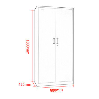 中伟更衣柜员工柜储物柜大衣柜铁皮柜寄存柜二门更衣柜加厚定制款