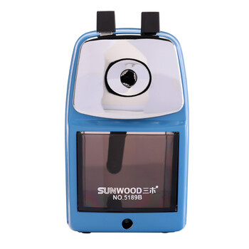 三木（SUNWOOD）简约金属型手摇铅笔机/削笔机/削笔器/卷笔刀/转笔刀/铅笔刀 /坚固耐用 蓝色 5189B
