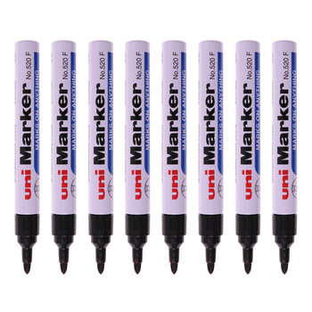 uni三菱（uni）油性记号笔520F圆头婚礼签名笔 1.0-3.0mm黑色 12支装