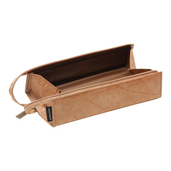 国誉（KOKUYO）大容量笔袋笔盒文具袋复古200×50×50mm茶色1个装WSG-PCT22S