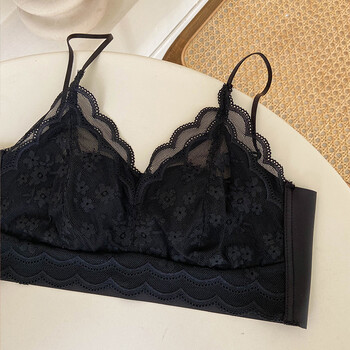 女生内衣美背夏季薄款女文胸胸罩大胸显小胸性感情调欲兔兔杯 黑色 mm