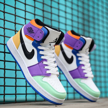 aj篮球.鞋防滑板鞋情侣款经典运动学生鞋子a nike官网 彩虹 36