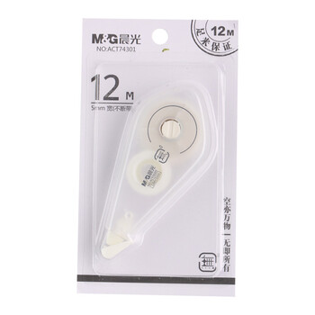 晨光(M&G)文具12m*5mm一体拨盖修正带 学生省力涂改带 無系列高覆盖隐形改正带 单个装 ACT74301