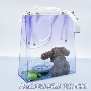 国誉(KOKUYO)透明手提包PVC托特包大容量防泼水书包轻便透明果冻背包补习袋 日落红橙 WSG-KBV12RY