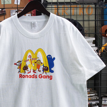 追玥梦麦当劳工作衣服超火麦当劳宽松短袖恤印花白色l