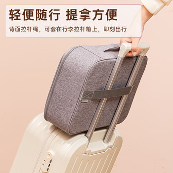 得力(deli)防水防尘证件收纳包 家用大容量多功能文件袋文件包事务包收纳箱内置PP隔板 三层 灰色  