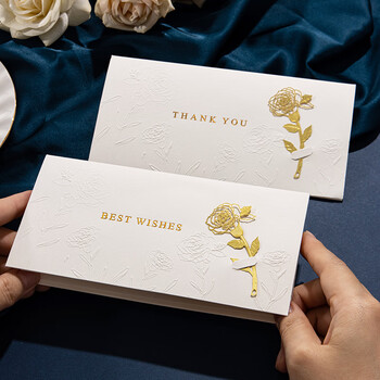 天色玫瑰书签贺卡三八女神节礼物生日明信片邀请函伴手送礼1贺卡1信封1内页1火漆贴TS-6123Bestwishes