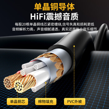 秋叶原(CHOSEAL)发烧级双莲花头单晶铜音频线 2RCA红白公对公 电视DVD电脑接音响箱功放连接线 1米 QS9910T1 秋叶原(CHOSEAL)发烧级双莲花头单晶铜音频线 2RCA红白公对公 电视DVD电脑接音响箱功放连接线 1米 QS9910T1