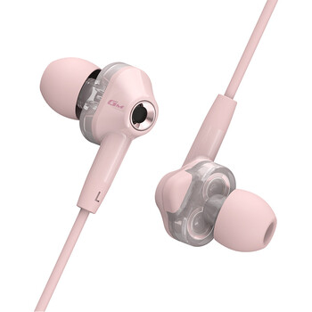 漫步者（EDIFIER）HECATE GM360入耳式有线3.5mm双动圈四核低音炮音乐耳机 手机线控带麦耳塞 高音质游戏耳麦 粉色