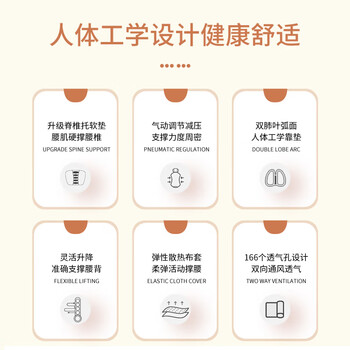 米乔（minicute）腰靠垫人体工学座椅靠背腰托汽车办公室护腰靠垫呵护腰椎节日礼物