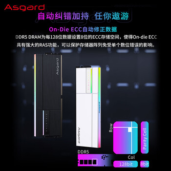 阿斯加特（Asgard）32GB(16GBx2) DDR5 6000 台式机内存条 女武神·瓦尔基里II代 RGB灯条 海力士A-die CL28 极地白
