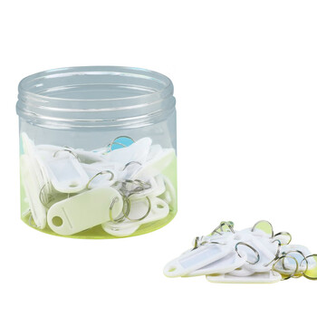 得印钥匙牌钥匙标签贴钥匙圈钥匙扣链3241分类标记办公钥匙吊牌贴办公文具白色50个/盒