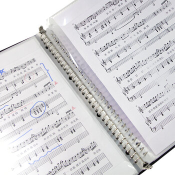 金得利乐谱夹钢琴谱夹册a4文件夹活页不反光可修改谱可爱改谱夹学生用架子鼓吉他谱夹册 黑色 CF340
