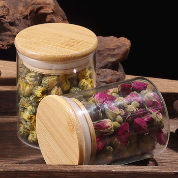 拜杰玻璃茶叶罐茶叶密封罐收纳储茶罐玻璃罐子茶具配件 两个装250ml