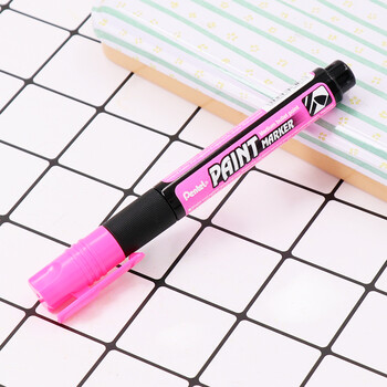 派通（Pentel ）彩色圆头油漆笔 防水速干记号笔粗头大字广告笔MMP20 粉红色单支装