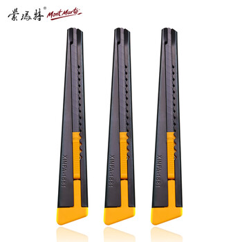 蒙玛特(Mont Marte)美工刀3把 自动锁铅笔刀耐用裁纸刀壁纸刀切割刀 防锈可折断多刀片开箱刀P-NX-002-01 蒙玛特(Mont Marte)美工刀3把 自动锁铅笔刀耐用裁纸刀壁纸刀切割刀 防锈可折断多刀片开箱刀P-NX-002-01