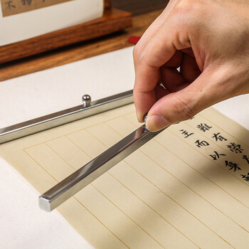 弘梅【全网低价】弘梅白铁215镇尺镇纸 简约铸铁毛笔书法学生用文镇 文房四宝双支装镇尺压尺 弘梅【全网低价】弘梅白铁215镇尺镇纸 简约铸铁毛笔书法学生用文镇 文房四宝双支装镇尺压尺