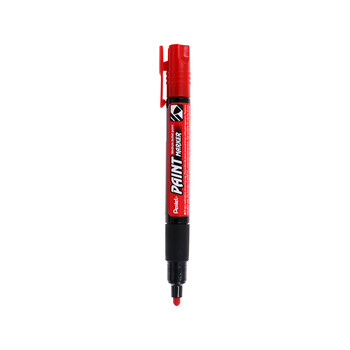 派通（Pentel ）彩色圆头油漆笔 防水速干记号笔粗头大字广告笔MMP20 红色单支装