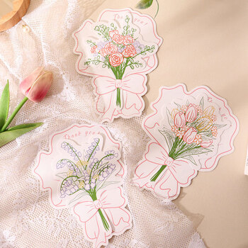 狮洛德 母亲节贺卡送礼感谢卡生日礼物伴手礼小卡片鲜花手写礼品卡6张均发