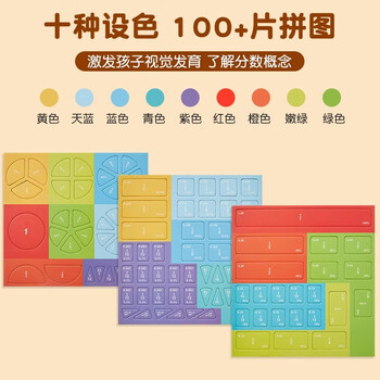 六品堂磁性分数盘演示器三年级分子分母认知加减法运算小学数学玩具教具