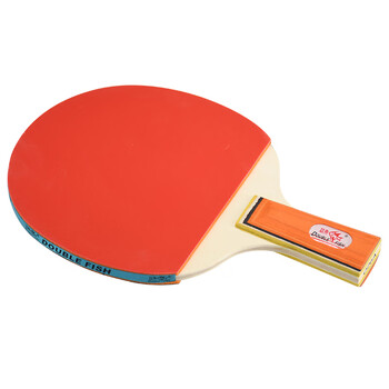 双鱼（DOUBLE FISH）乒乓球拍初学者训练高弹耐打成人学生乒乓拍026A直拍双拍 附3只球